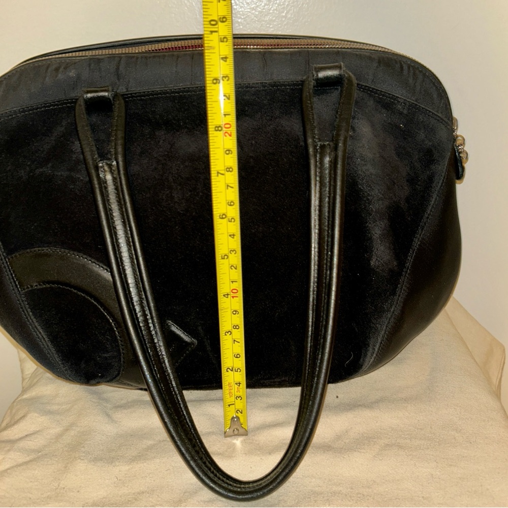 Salvatore Ferragamo Elegant Black Shoulder Boston Bag. Vintage Suede & Leather - Picture 14 of 14
